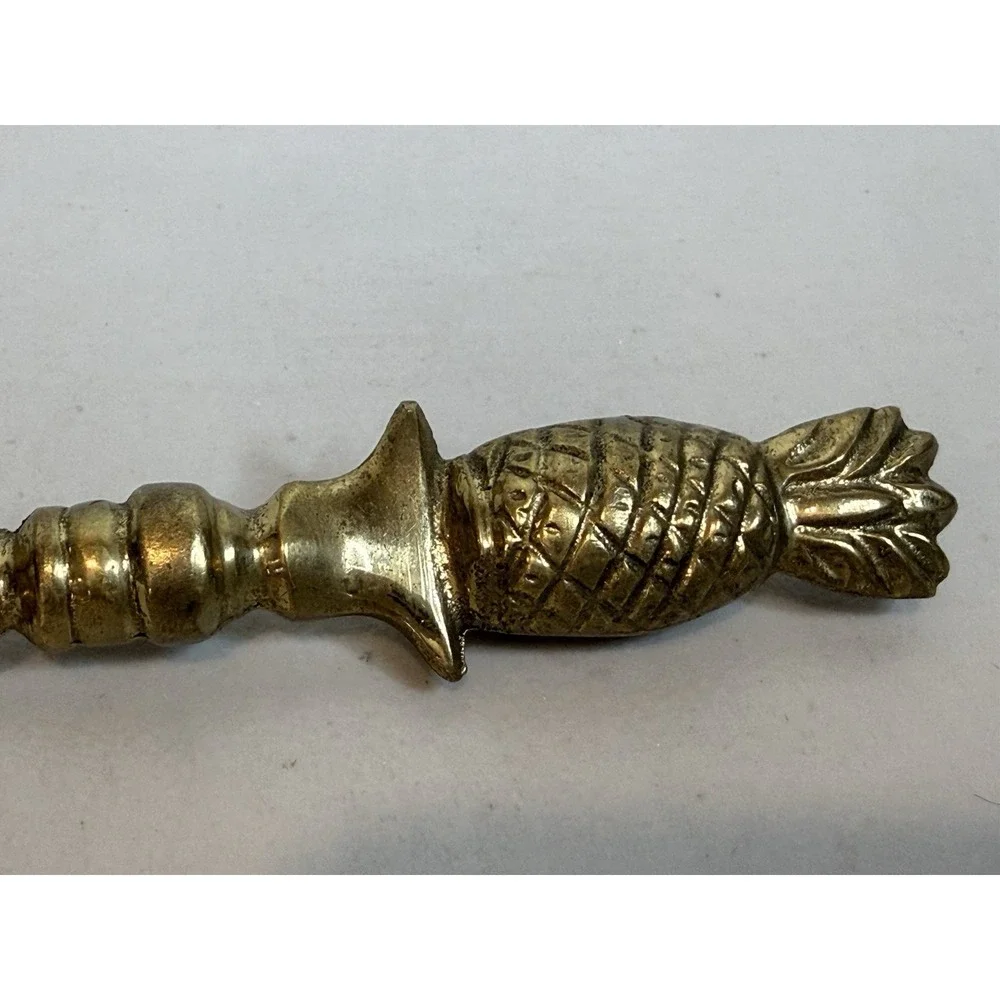 Vintage Solid Brass Pineapple Letter Opener Scimitar Sword Desk Accessory Office